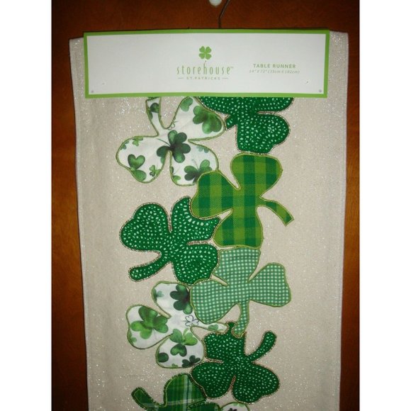 Storehouse St. Patrick's Day Table Runner Shamrock - Picture 2 of 3